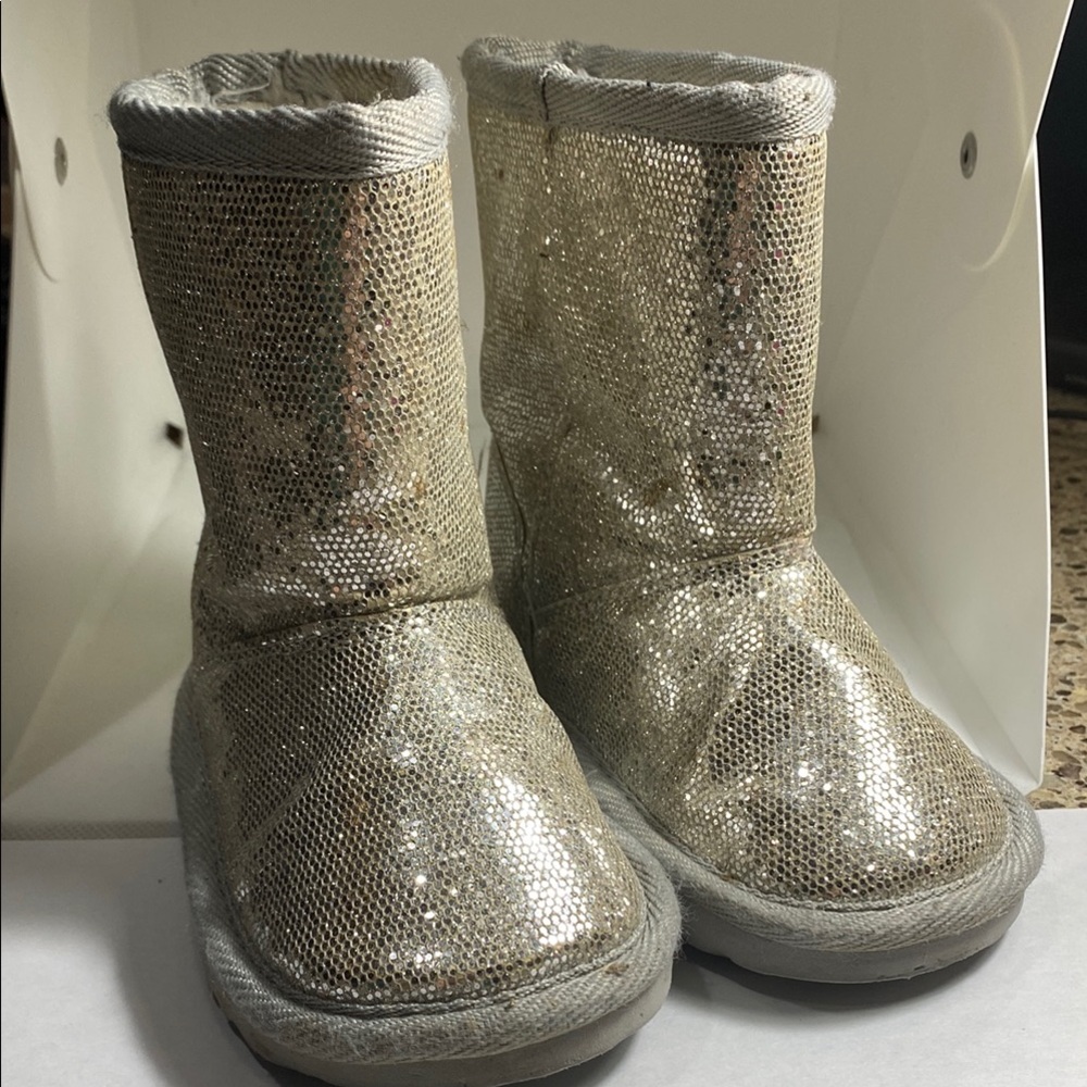 Sparkly Silver Kids Boots